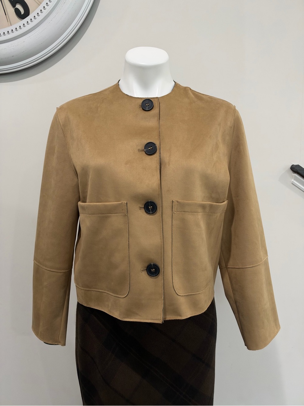 Zara Faux Suede Women’s Tan oversized jacket XS